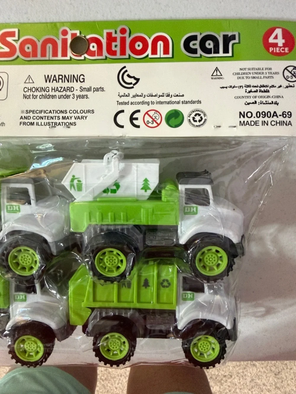Sanitation Trucks -Kids Toy Truck Set - Green & White